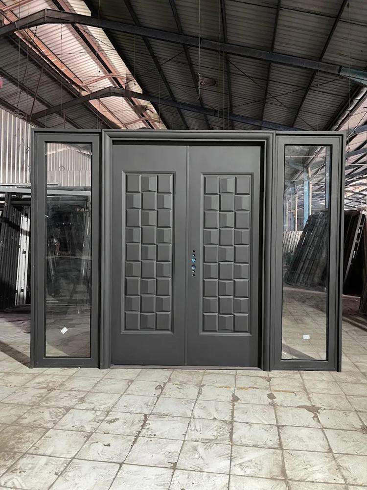 Contoh pintu custom MULTIDOOR: Pintu 2 daun + kaca samping