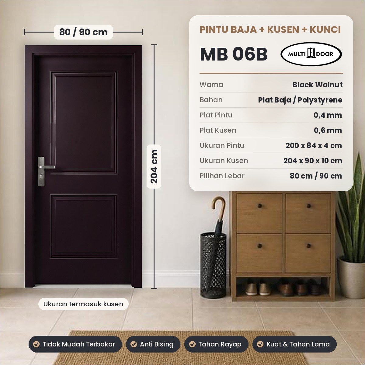 Pintu plat baja MB-06B — Pintu plat baja 1 daun