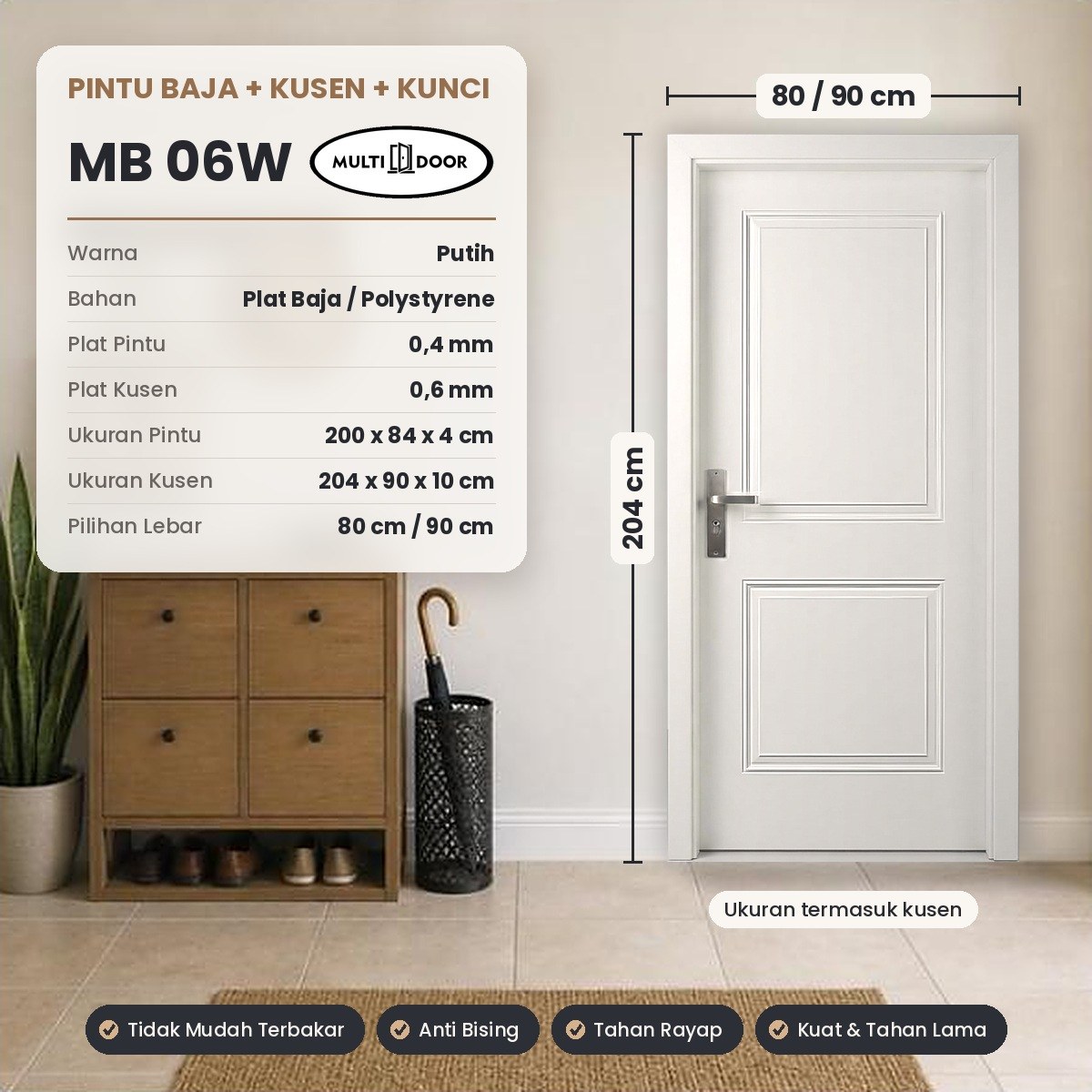 Pintu plat baja MB-06W — Pintu plat baja 1 daun