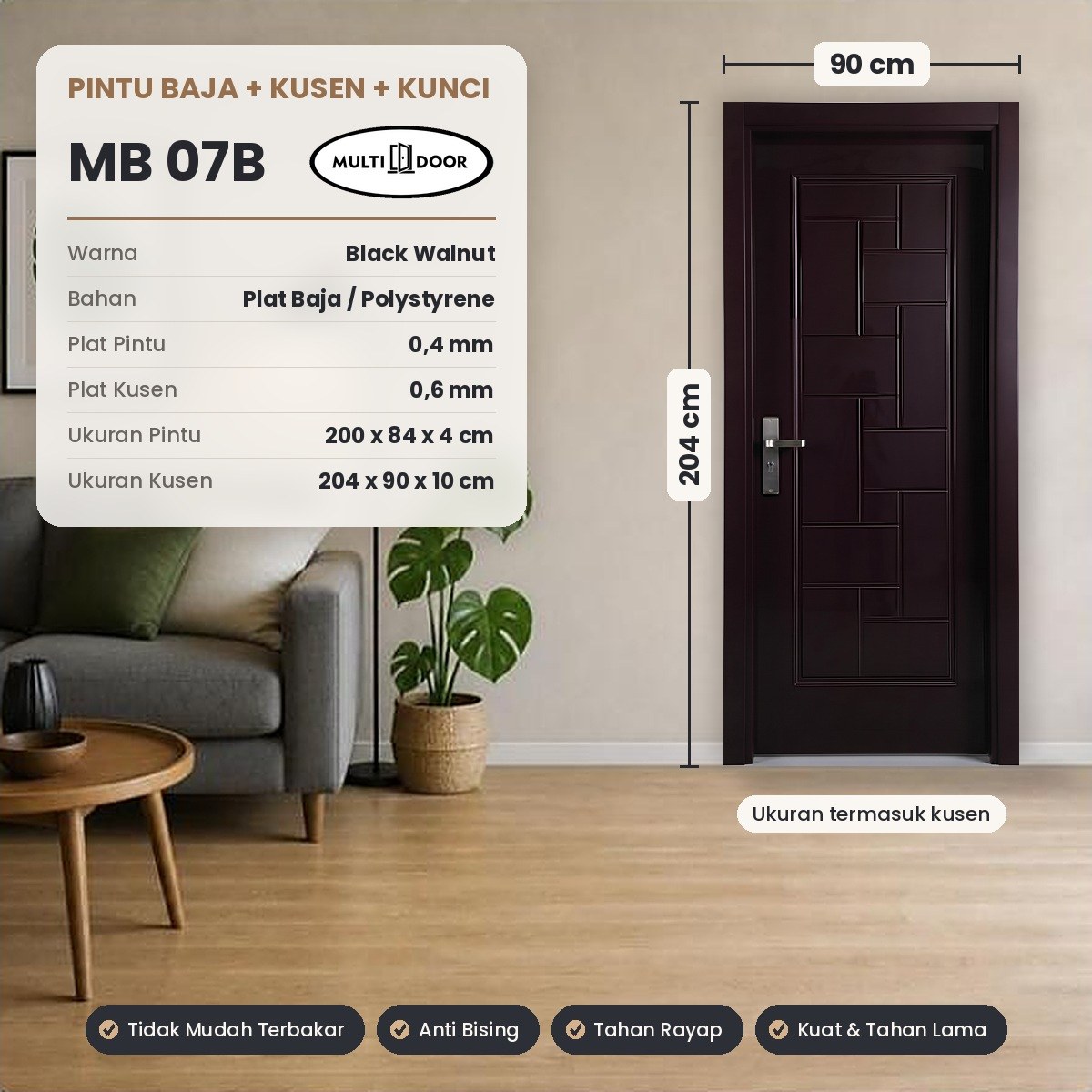 Pintu plat baja MB-07B — Pintu plat baja 1 daun
