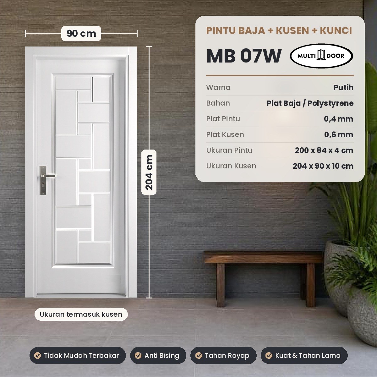 Pintu plat baja MB-07W — Pintu plat baja 1 daun