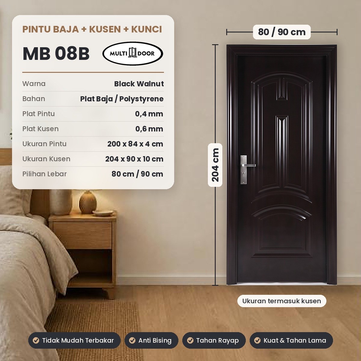 Pintu plat baja MB-08B — Pintu plat baja 1 daun