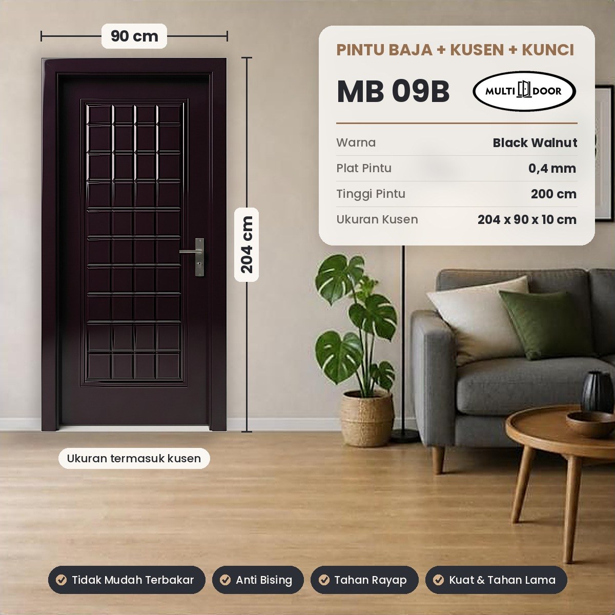 Pintu plat baja MB-09B — Pintu plat baja 1 daun