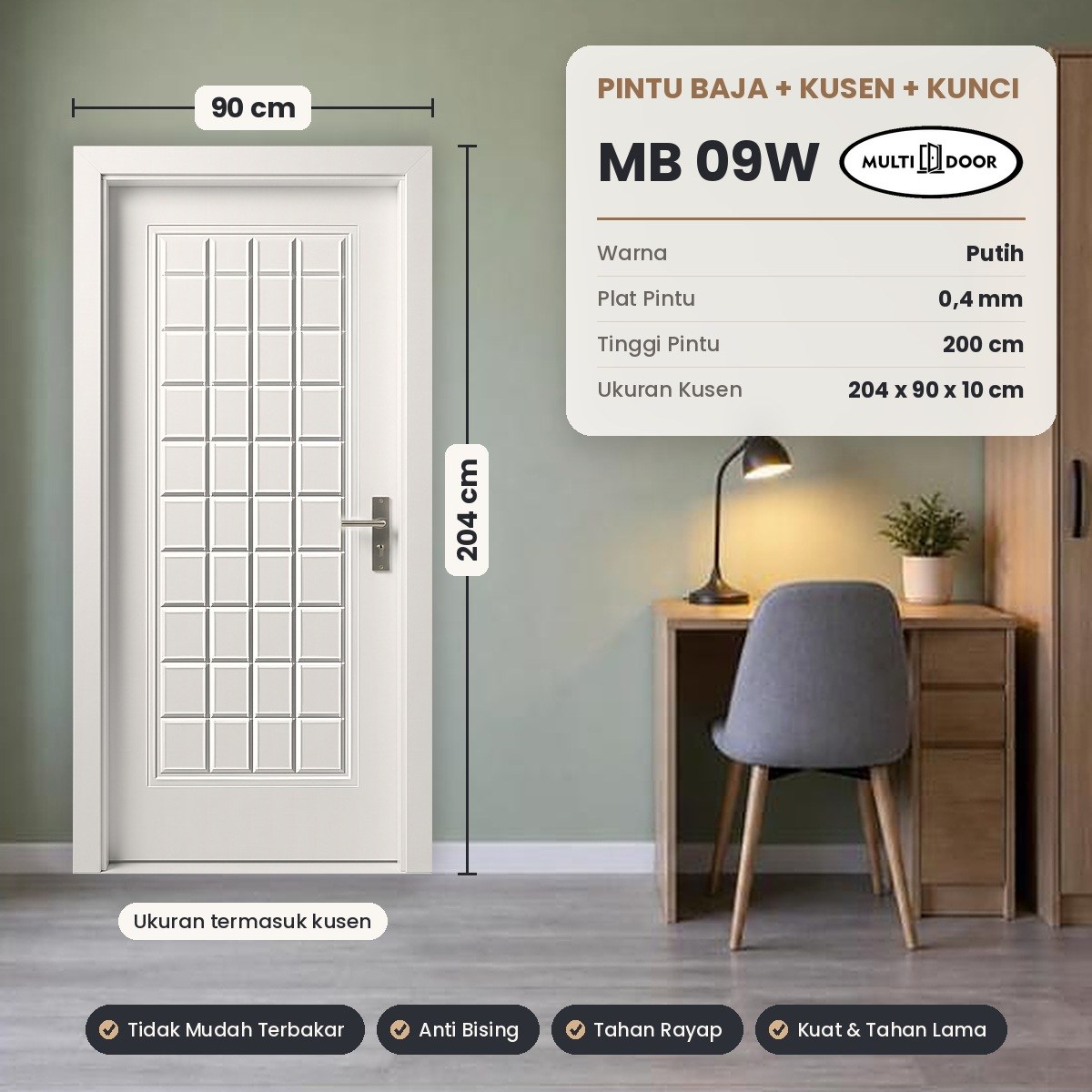 Pintu plat baja MB-09W — Pintu plat baja 1 daun