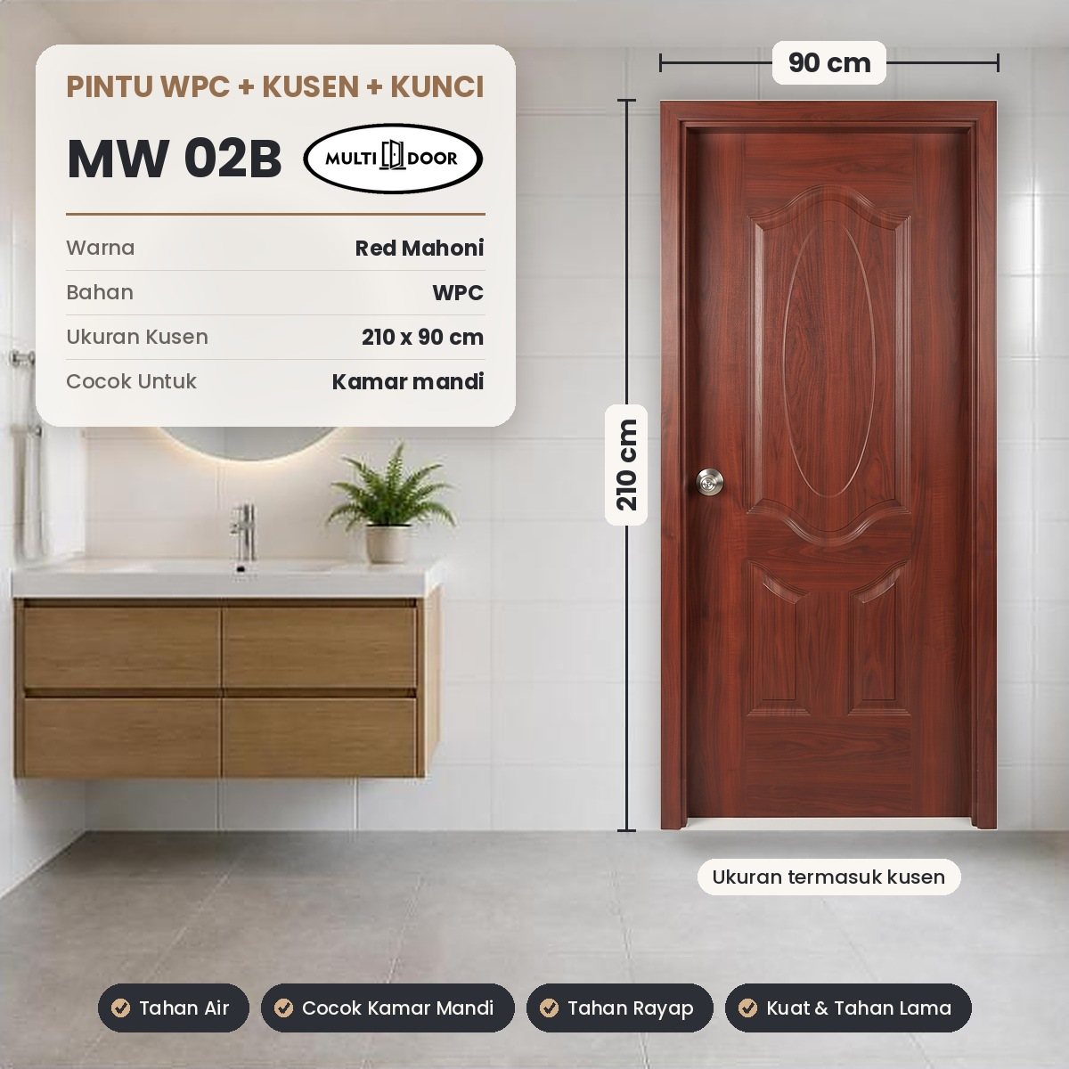 Pintu plat baja MW-02B — Pintu WPC (wood plastic composite)